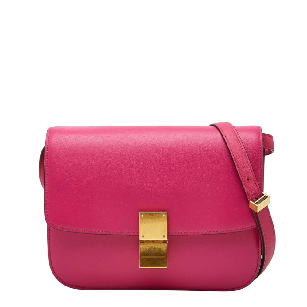 Celine Shoulder Bag Pink Leather